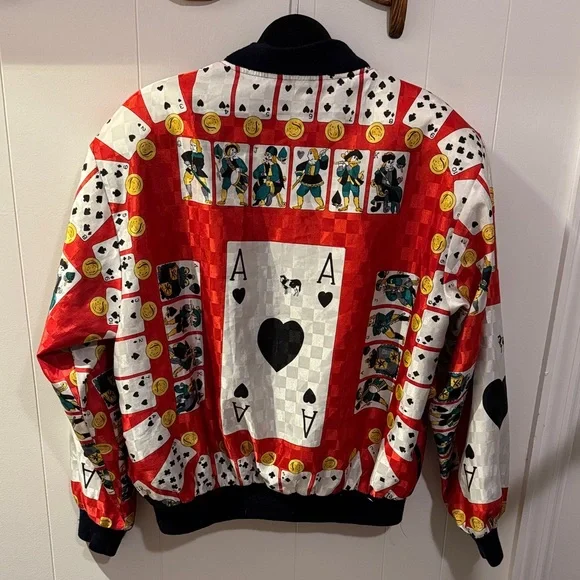 Vintage Colorful Playing Card Bomber Jacket - Picture 4 of 4